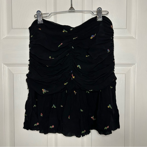 Ganni Ruched Floral-Print Georgette Mini Skirt - Picture 5 of 13